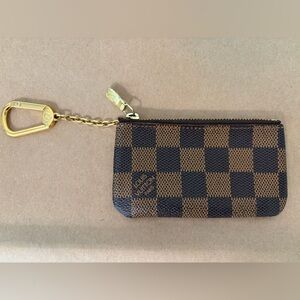 Louis Vuitton Brown and Black Checkered Key Pouch